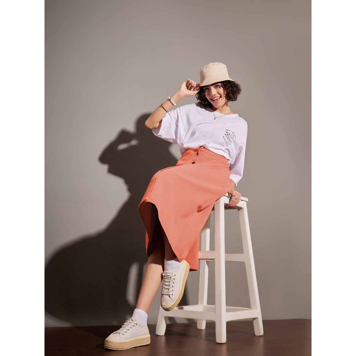 تنورة دنيم بتفاصيل مشطوفة ساسافراس × ستايلي-women-clothing-bottoms-skirts-image-7