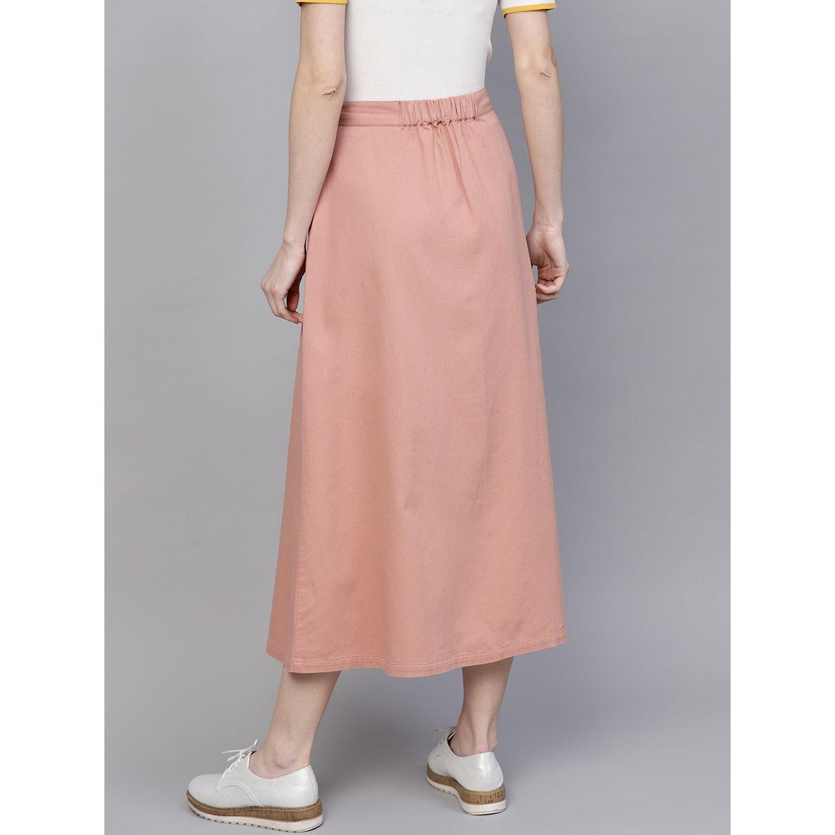 Sassafras X Styli  Denim Longline Buttoned Skirt-women-clothing-bottoms-skirts-image-1