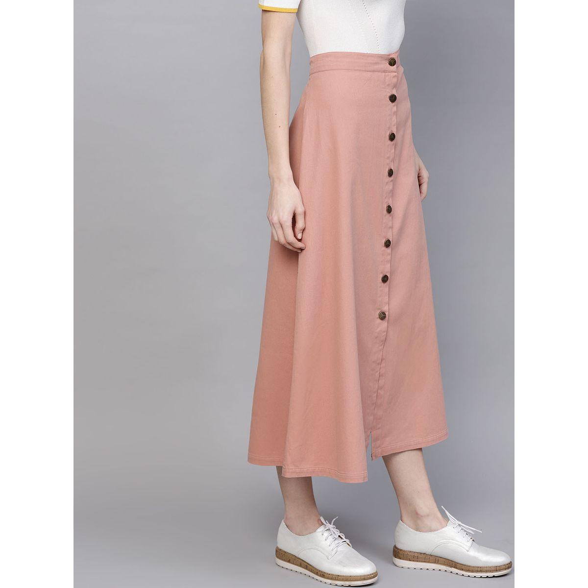 Sassafras X Styli  Denim Longline Buttoned Skirt-women-clothing-bottoms-skirts-image-2