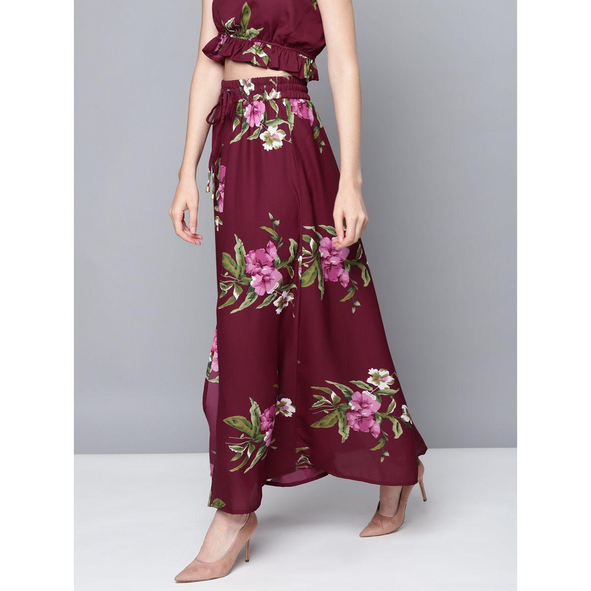 Sassafras X Styli  Floral Print Front Slit Drawstring Maxi Skirt-women-clothing-bottoms-skirts-image-2