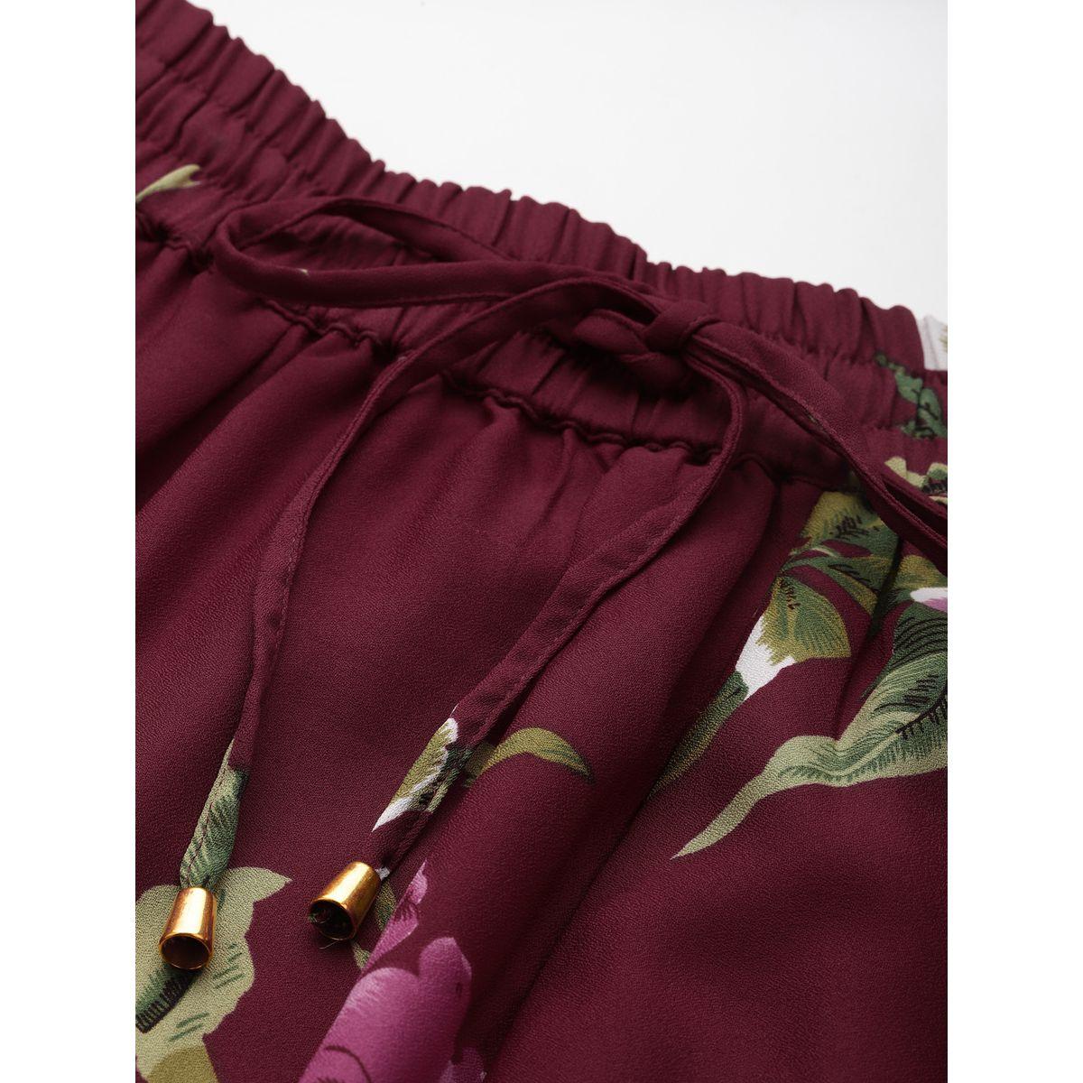 Sassafras X Styli  Floral Print Front Slit Drawstring Maxi Skirt-women-clothing-bottoms-skirts-image-5