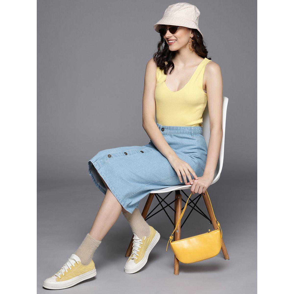 Sassafras X Styli  Front Button Detail Midi Skirt-women-clothing-bottoms-skirts-image-4