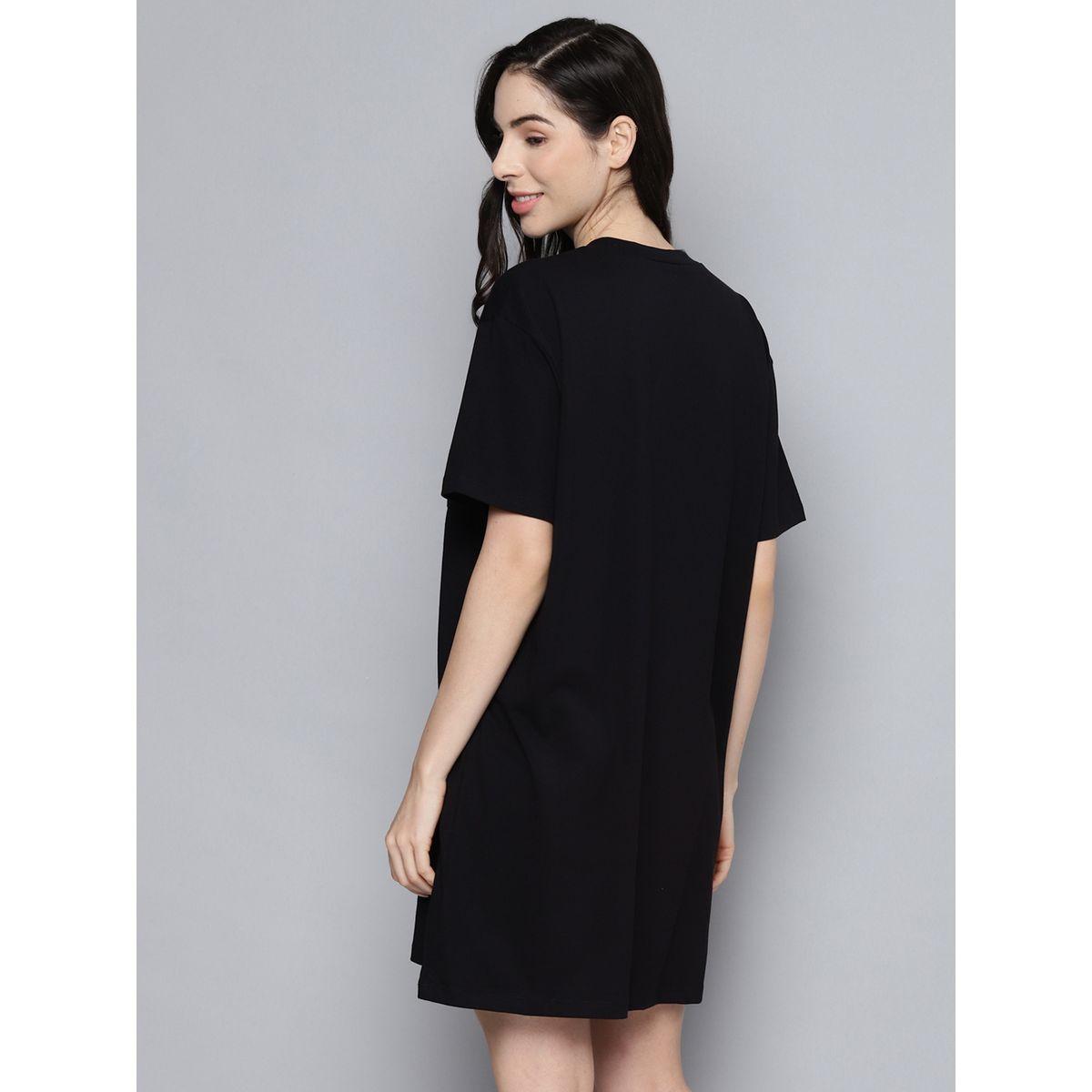 قميص نوم مطبع بكتابة مع اكمام قصيرة ساسافراس × ستايلي-women-clothing-nightwear-nighties-image-3