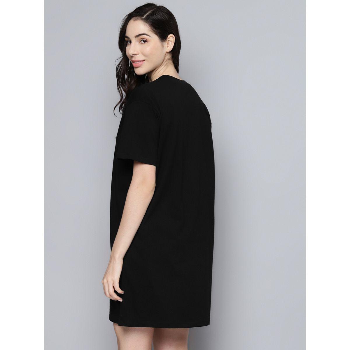 قميص نوم مطبع بكتابة مع اكمام قصيرة ساسافراس × ستايلي-women-clothing-nightwear-nighties-image-3