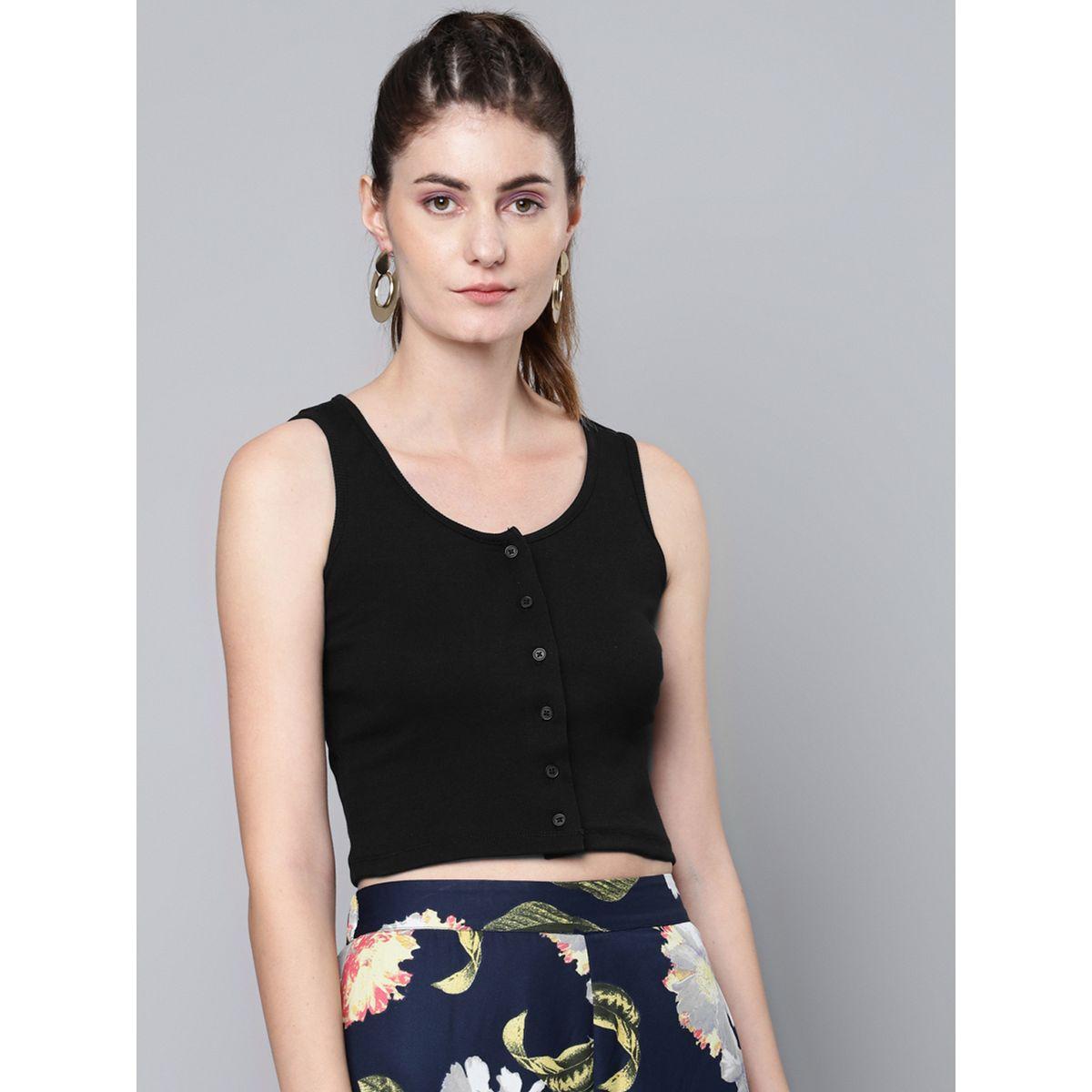 Sassafras X Styli  Button Front Sleeveless Crop Top-women-clothing-shirtsandblouses-blouses-image-1