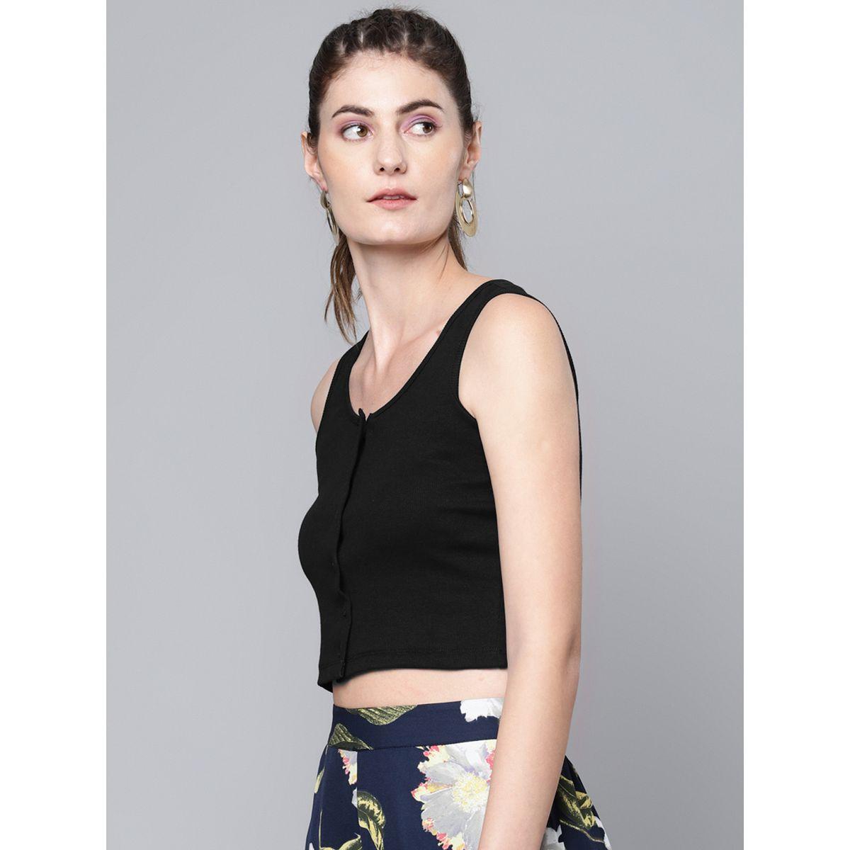 Sassafras X Styli  Button Front Sleeveless Crop Top-women-clothing-shirtsandblouses-blouses-image-2