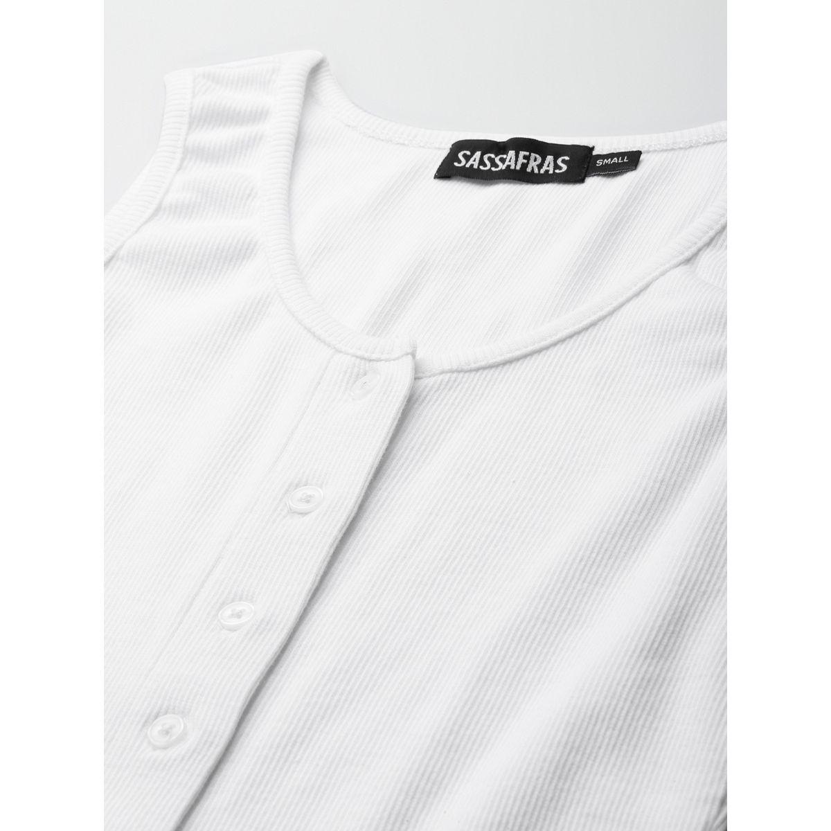 Sassafras X Styli  Ribbed Button Front Sleeveless Crop Top-women-clothing-tshirts-image-5