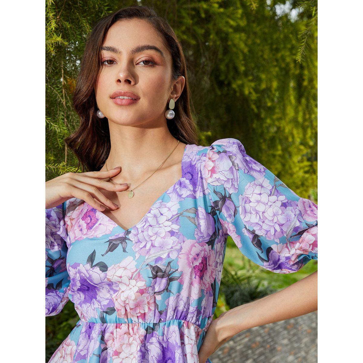 Sassafras X Styli  Floral Print Back Criss Cross Tie Peplum Top-women-clothing-shirtsandblouses-blouses-image-3
