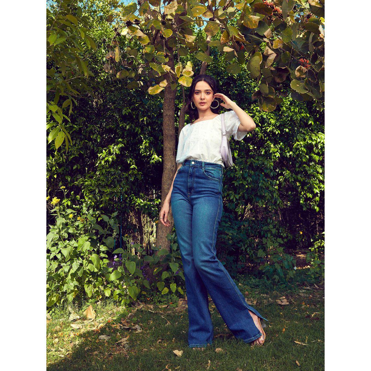 بلوزة بياقة واسعة واكمام منفوخة ساسافراس × ستايلي-women-clothing-shirtsandblouses-blouses-image-6