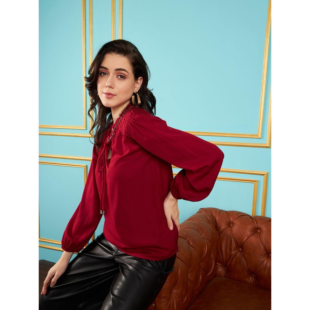 بلوزة باكمام منفوخة مع ياقة بأربطة ساسافراس × ستايلي-women-clothing-shirtsandblouses-blouses-image-6