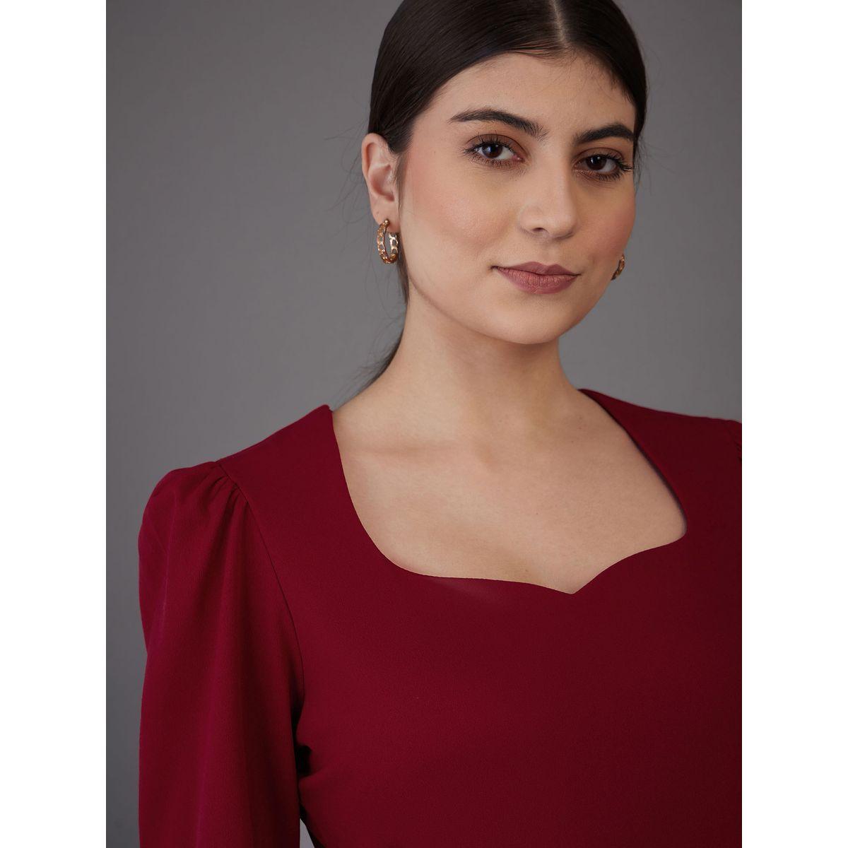 Sassafras X Styli  Sweetheart Neck Peplum Top with Front Slit-women-clothing-shirtsandblouses-blouses-image-4