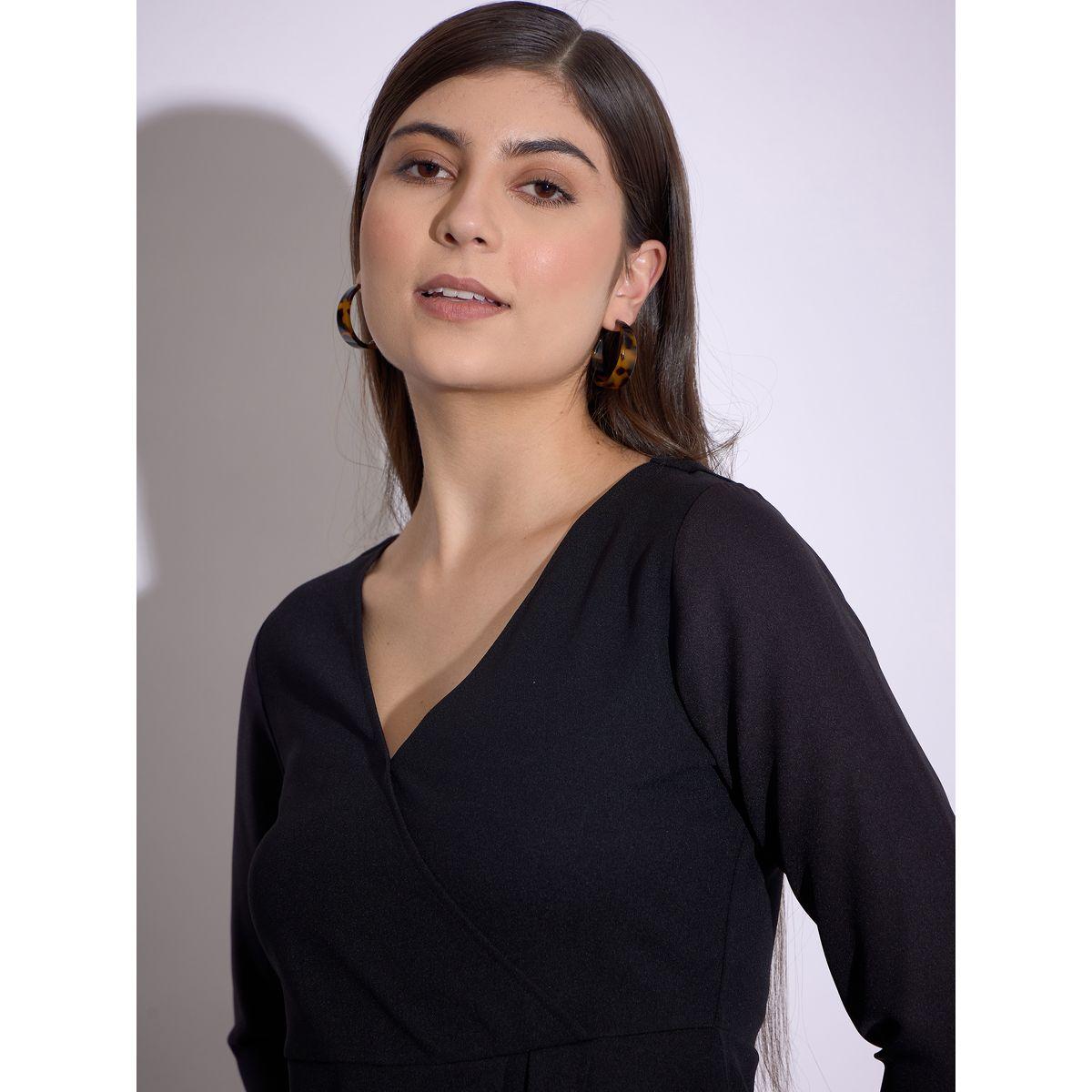 بلوزة بيبلوم بحافة غير متماثلة الطول ساسافراس × ستايلي-women-clothing-shirtsandblouses-blouses-image-4