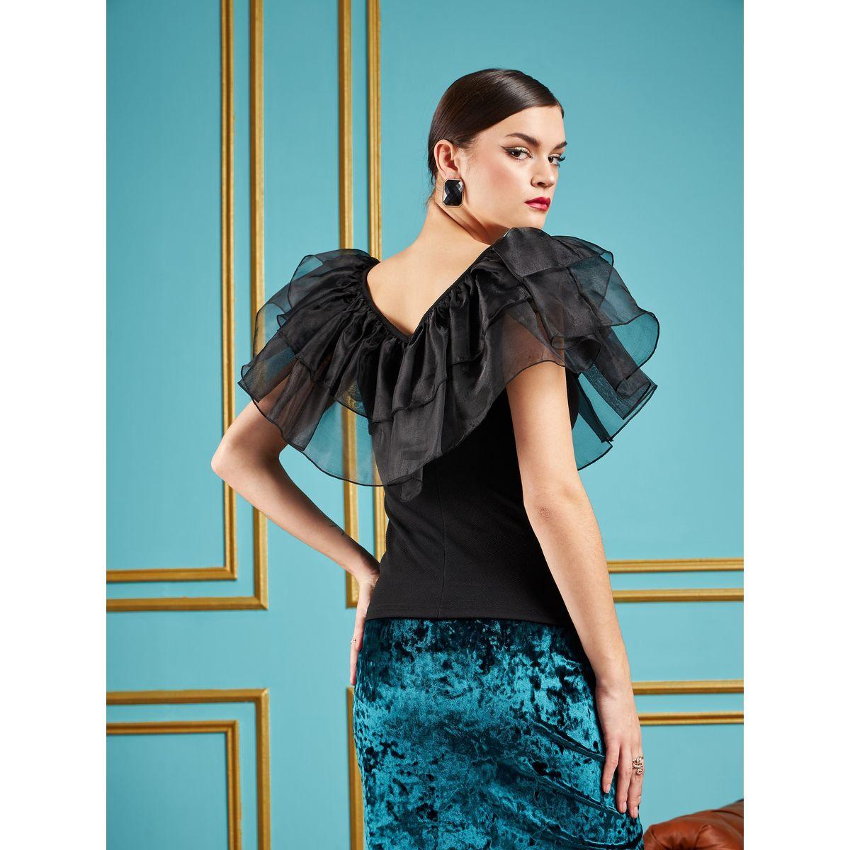 Sassafras X Styli  Frill Detail V Neck Top-women-clothing-shirtsandblouses-blouses-image-5