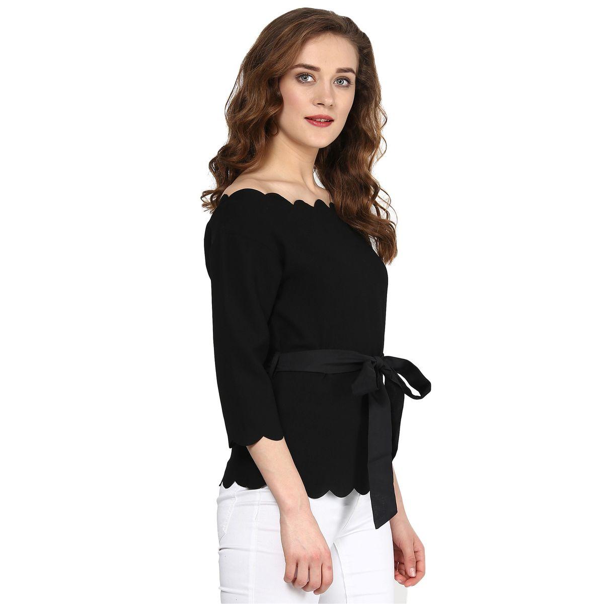 بلوزة باكتاف مكشوفة واربطة ساسافراس × ستايلي-women-clothing-shirtsandblouses-blouses-image-5