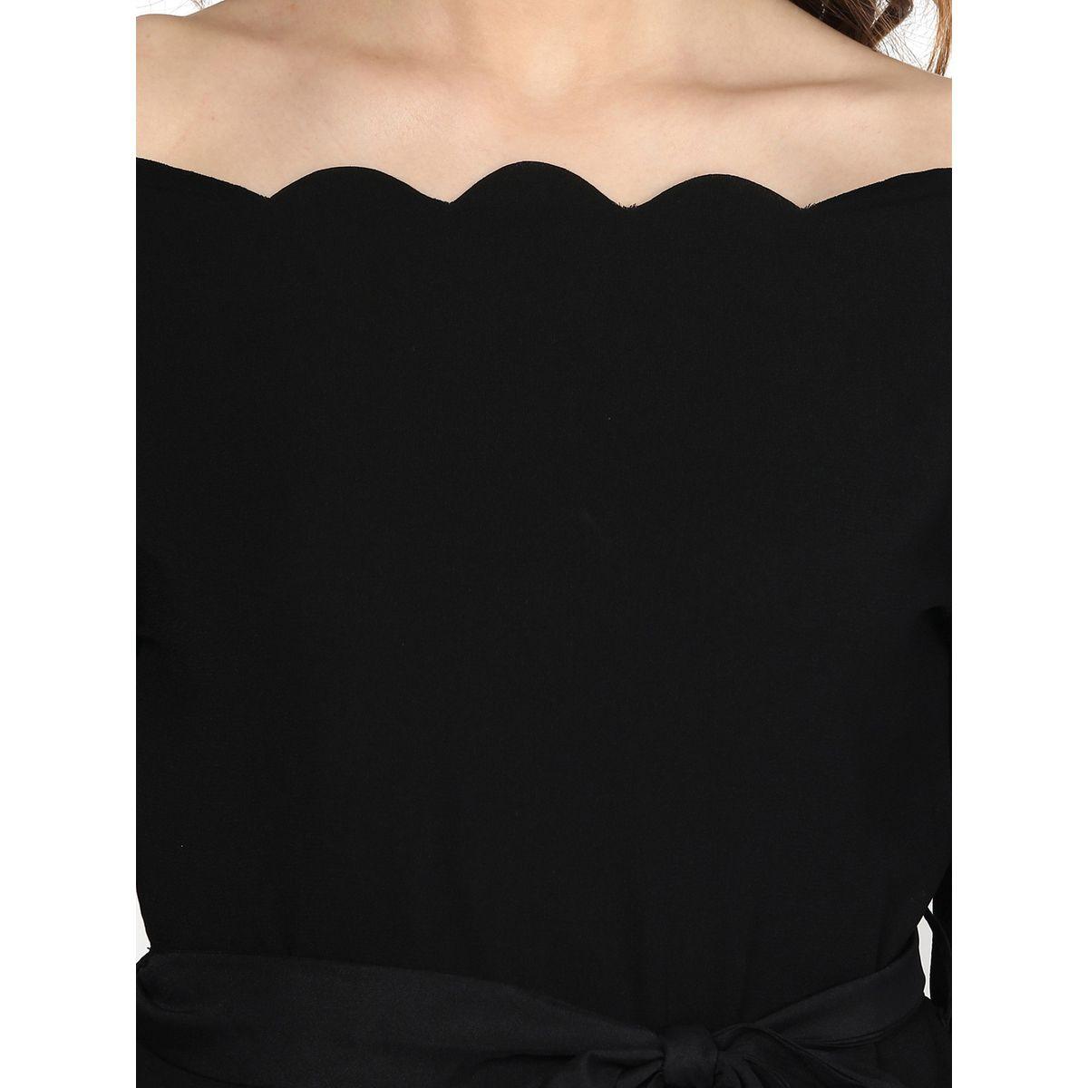 Sassafras X Styli  Scallop Edge Off Shoulder Top with Self Tie Up-women-clothing-shirtsandblouses-blouses-image-6
