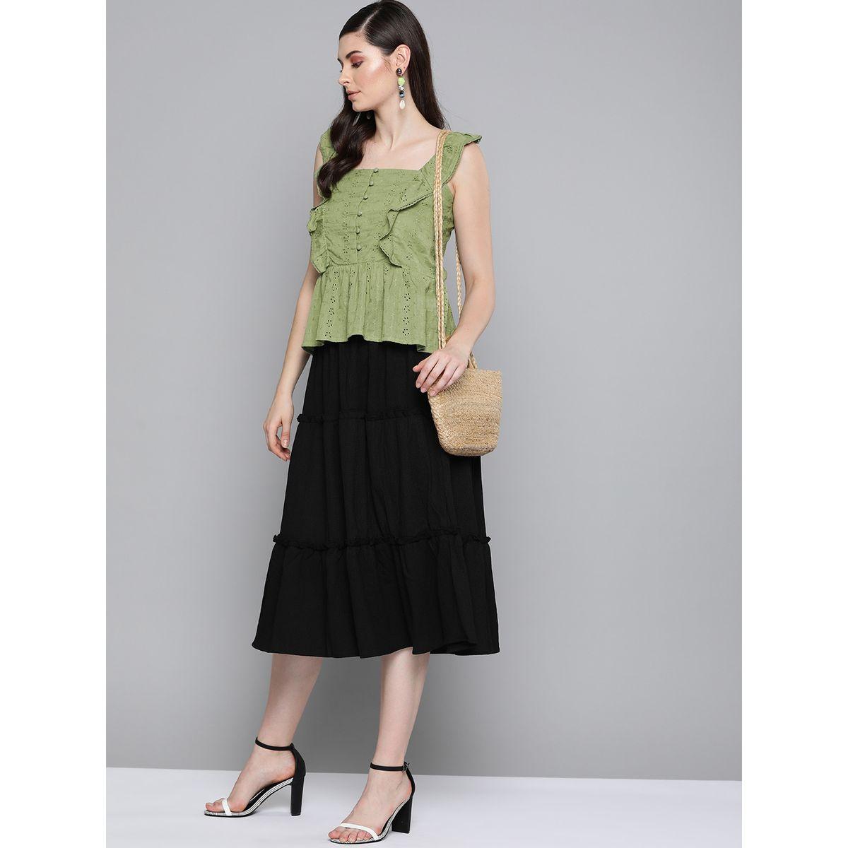 Sassafras X Styli  Schiffli Button Detail Ruffle Sleeves Peplum Top-women-clothing-shirtsandblouses-blouses-image-4
