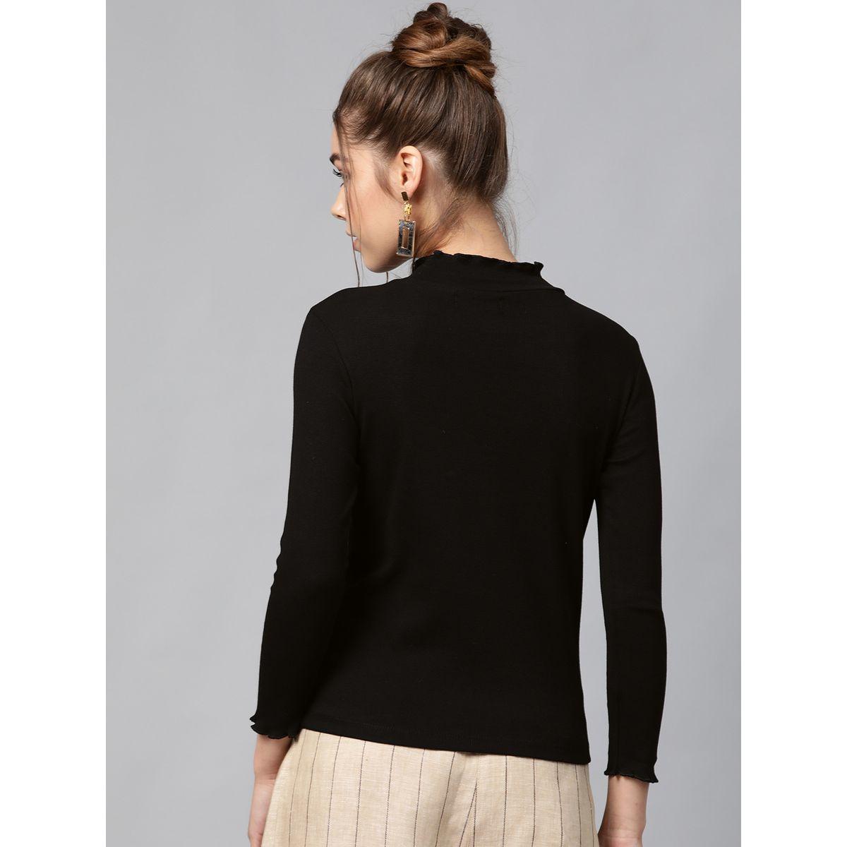 Sassafras X Styli  Ribbed High Neck Top with Long Sleeves-women-clothing-shirtsandblouses-blouses-image-3