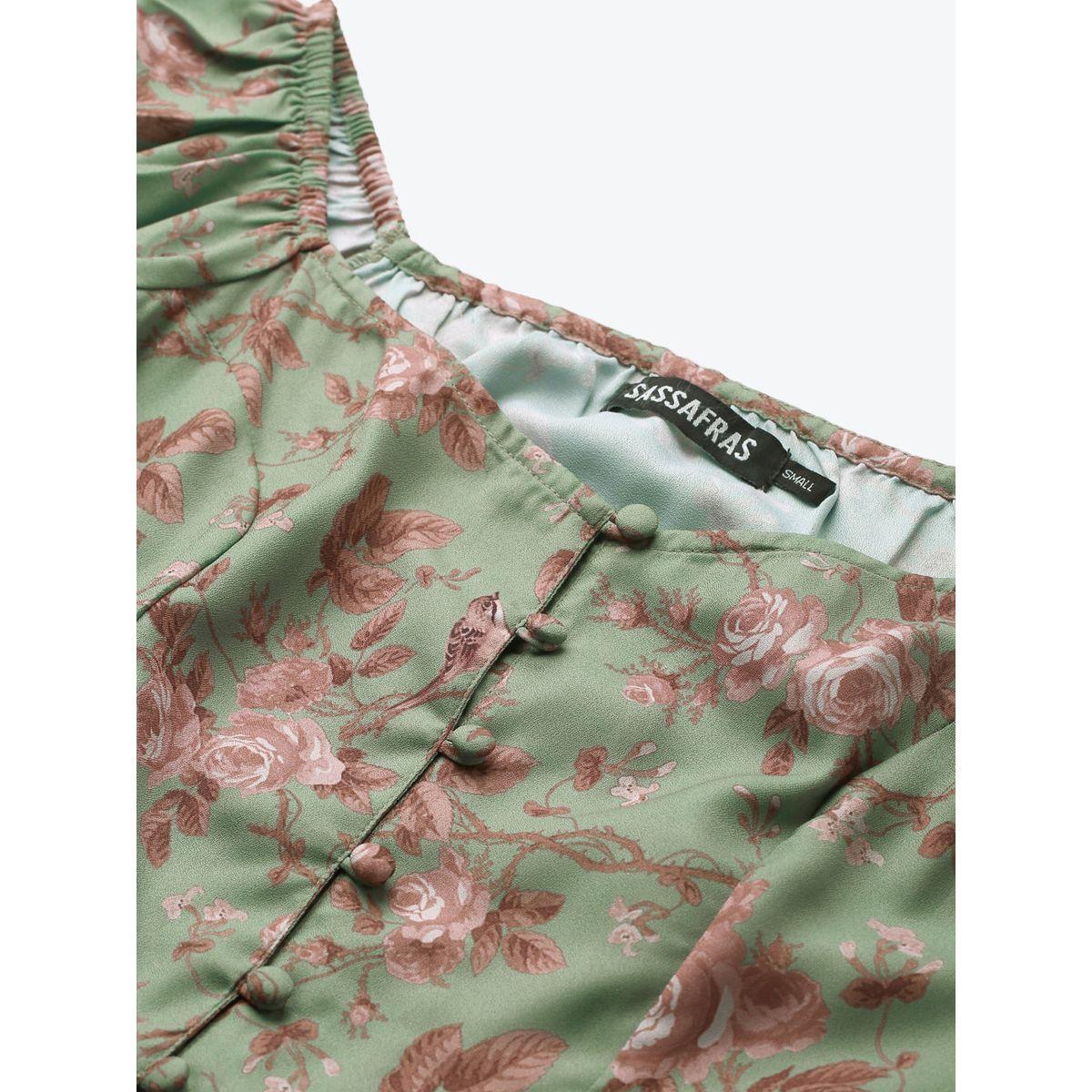 بلوزة بيبلوم مطبعة بزهور مع ازرار ساسافراس × ستايلي-women-clothing-shirtsandblouses-blouses-image-5