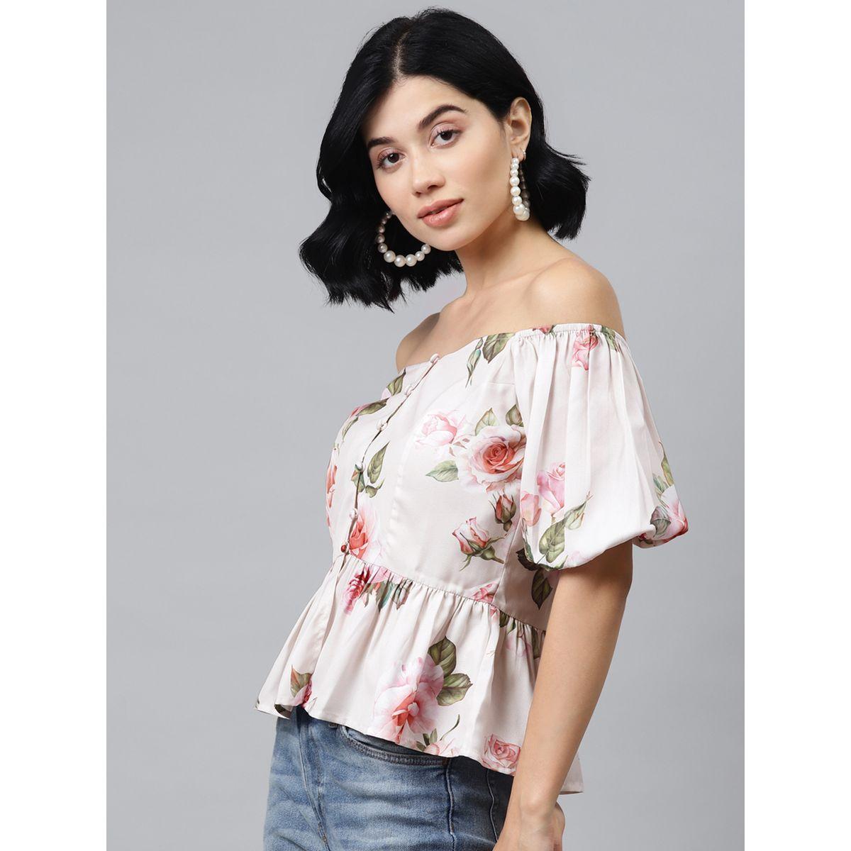 بلوزة بيبلوم مطبعة بزهور مع ازرار ساسافراس × ستايلي-women-clothing-shirtsandblouses-blouses-image-2