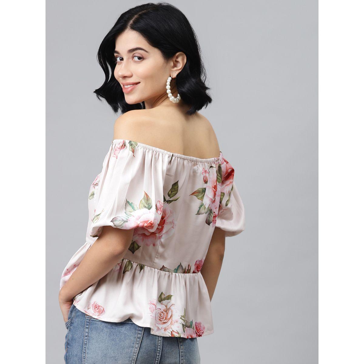 Sassafras X Styli  Floral Print Front Button Detail Peplum Top-women-clothing-shirtsandblouses-blouses-image-3