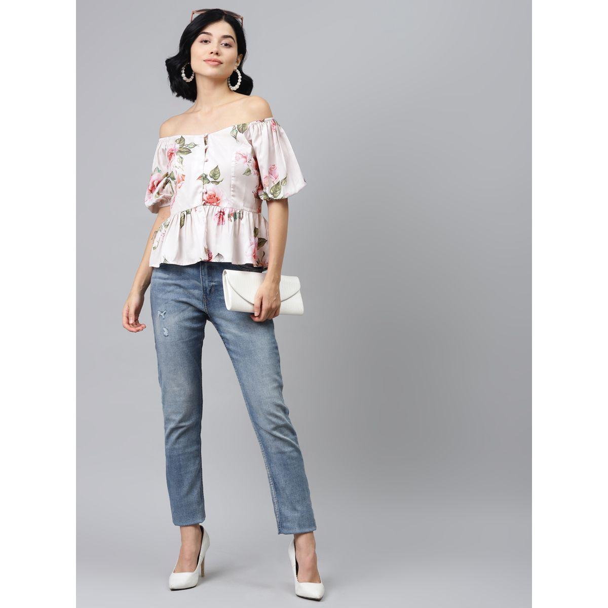 Sassafras X Styli  Floral Print Front Button Detail Peplum Top-women-clothing-shirtsandblouses-blouses-image-4