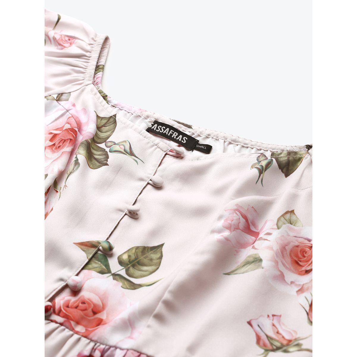 بلوزة بيبلوم مطبعة بزهور مع ازرار ساسافراس × ستايلي-women-clothing-shirtsandblouses-blouses-image-5