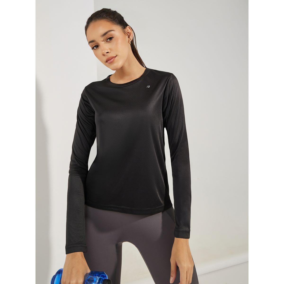بلوزة رياضية مطبعة بشعار مع اكمام طويلة-women-clothing-sportswearandactivewear-tshirtsandvests-image-1