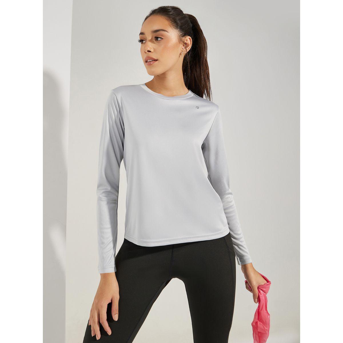 بلوزة رياضية مطبعة بشعار مع اكمام طويلة-women-clothing-sportswearandactivewear-tshirtsandvests-image-1