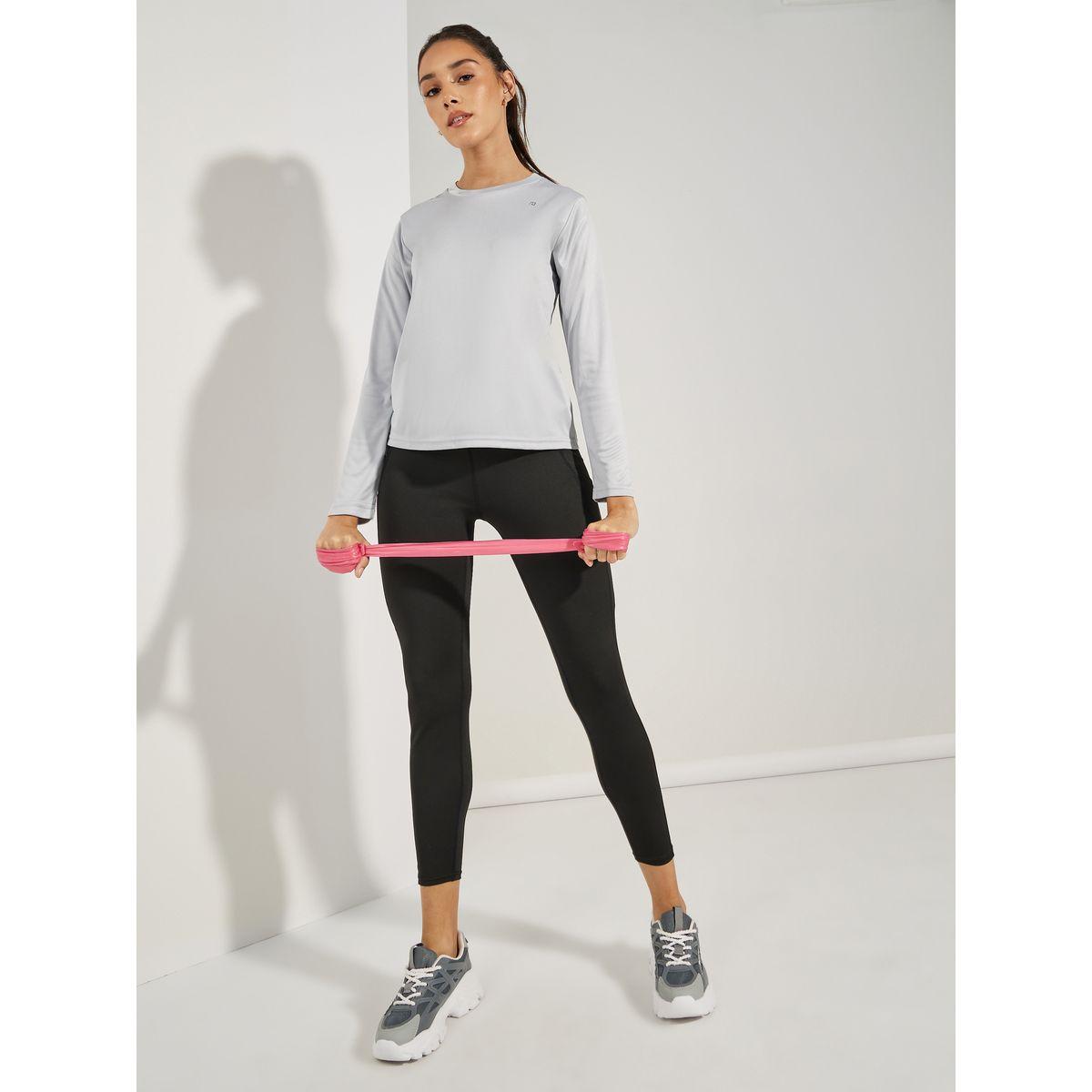 Styli Active Logo Detail Long Sleeves Basic Top-women-clothing-sportswearandactivewear-tshirtsandvests-image-2