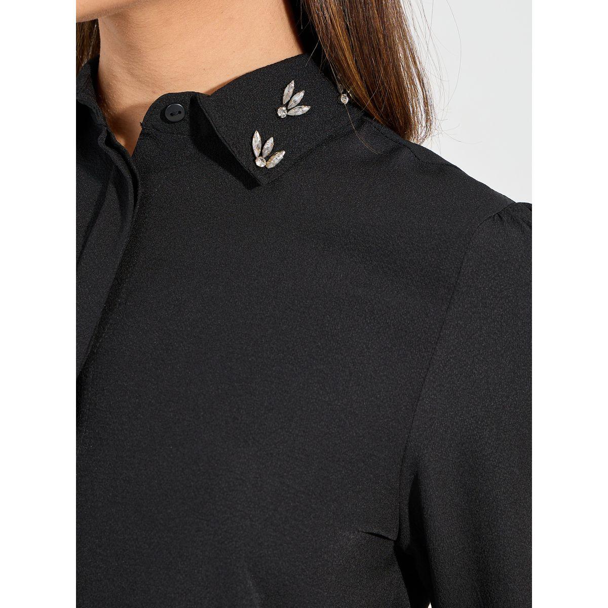 Styli Embellished Collar Woven Crepe Button Down Shirt-women-clothing-shirtsandblouses-shirts-image-4