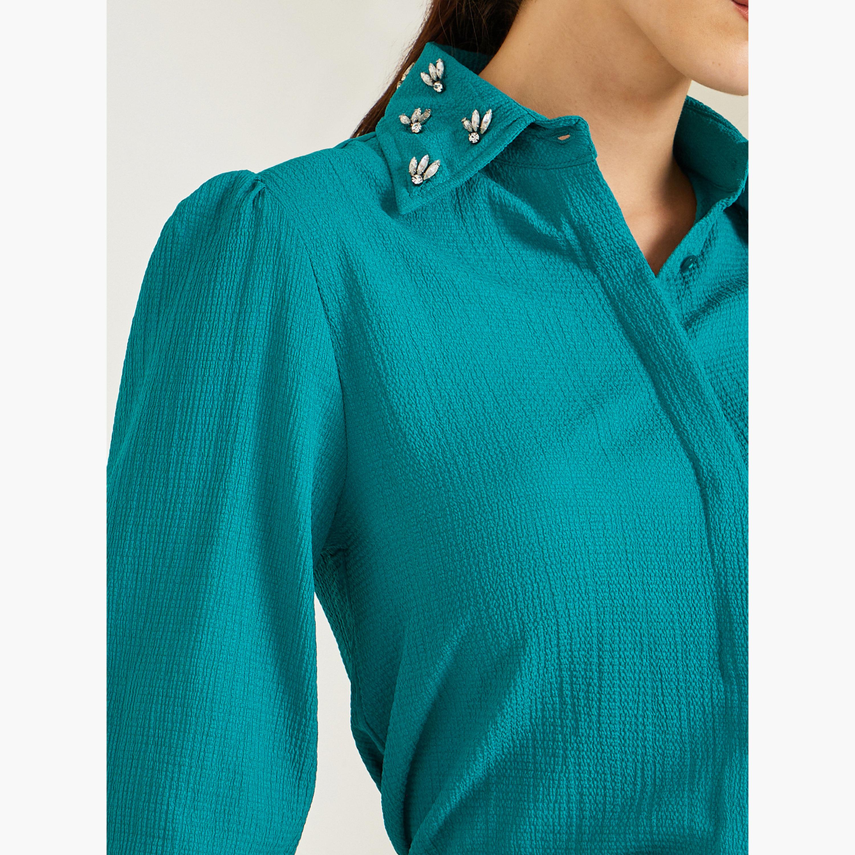 قميص كريب بياقة مزينة-women-clothing-shirtsandblouses-shirts-image-5