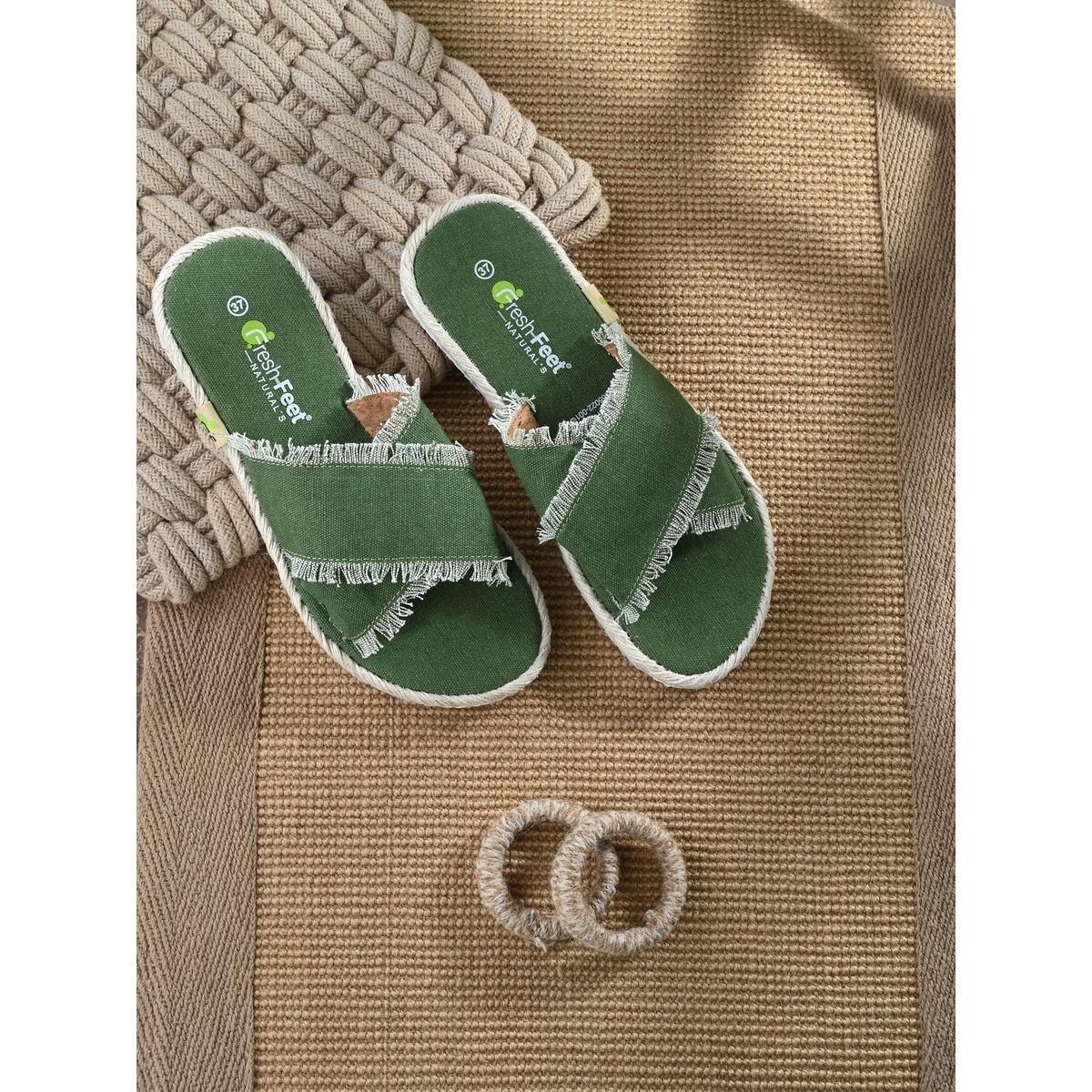 Fresh Feet X Styli  Frayed Trim Cross Strap Flat Sandal-women-shoes-sandals-flats-image-1