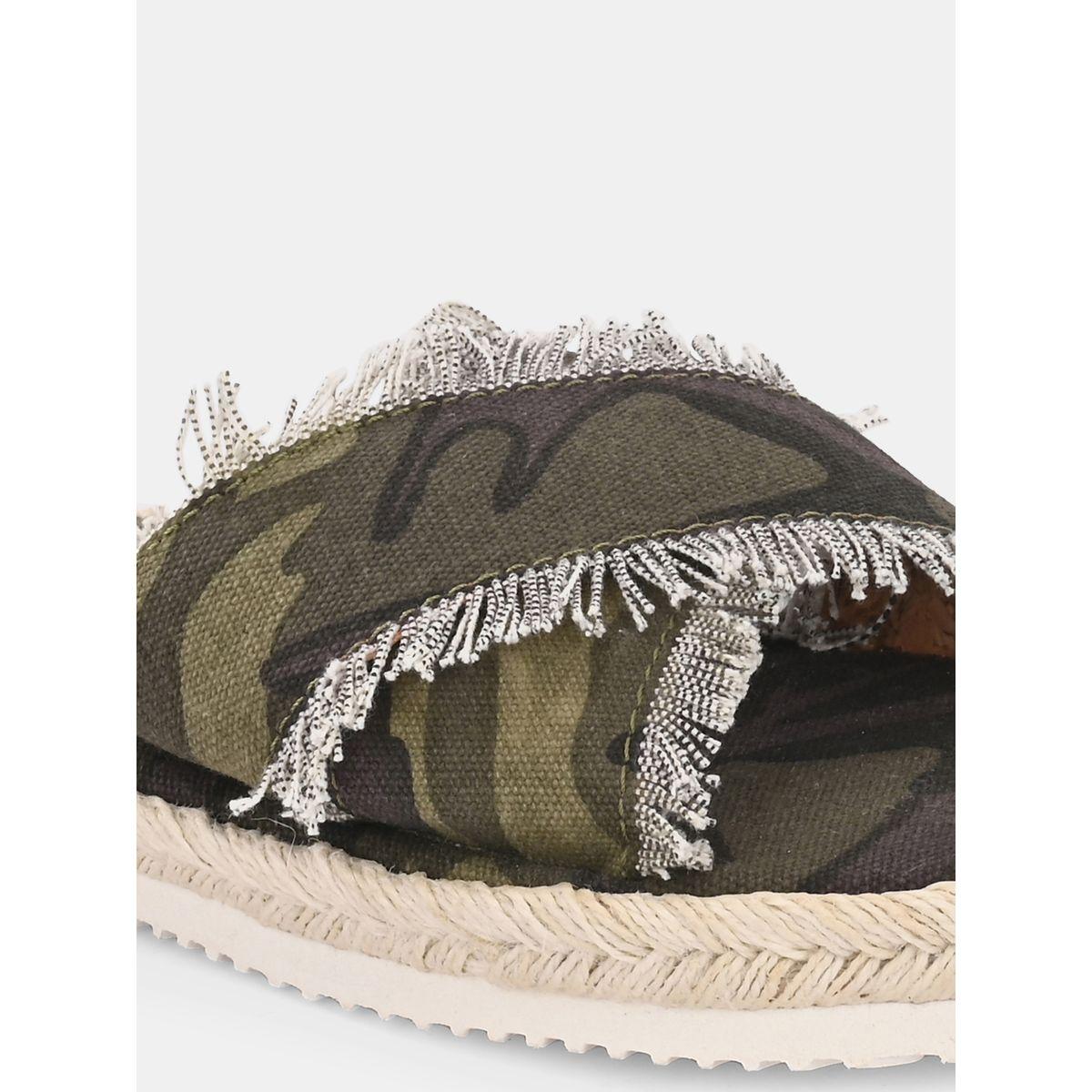 Fresh Feet X Styli  Frayed Trim Cross Strap  Camo Print Flat Sandal-women-shoes-sandals-flats-image-4