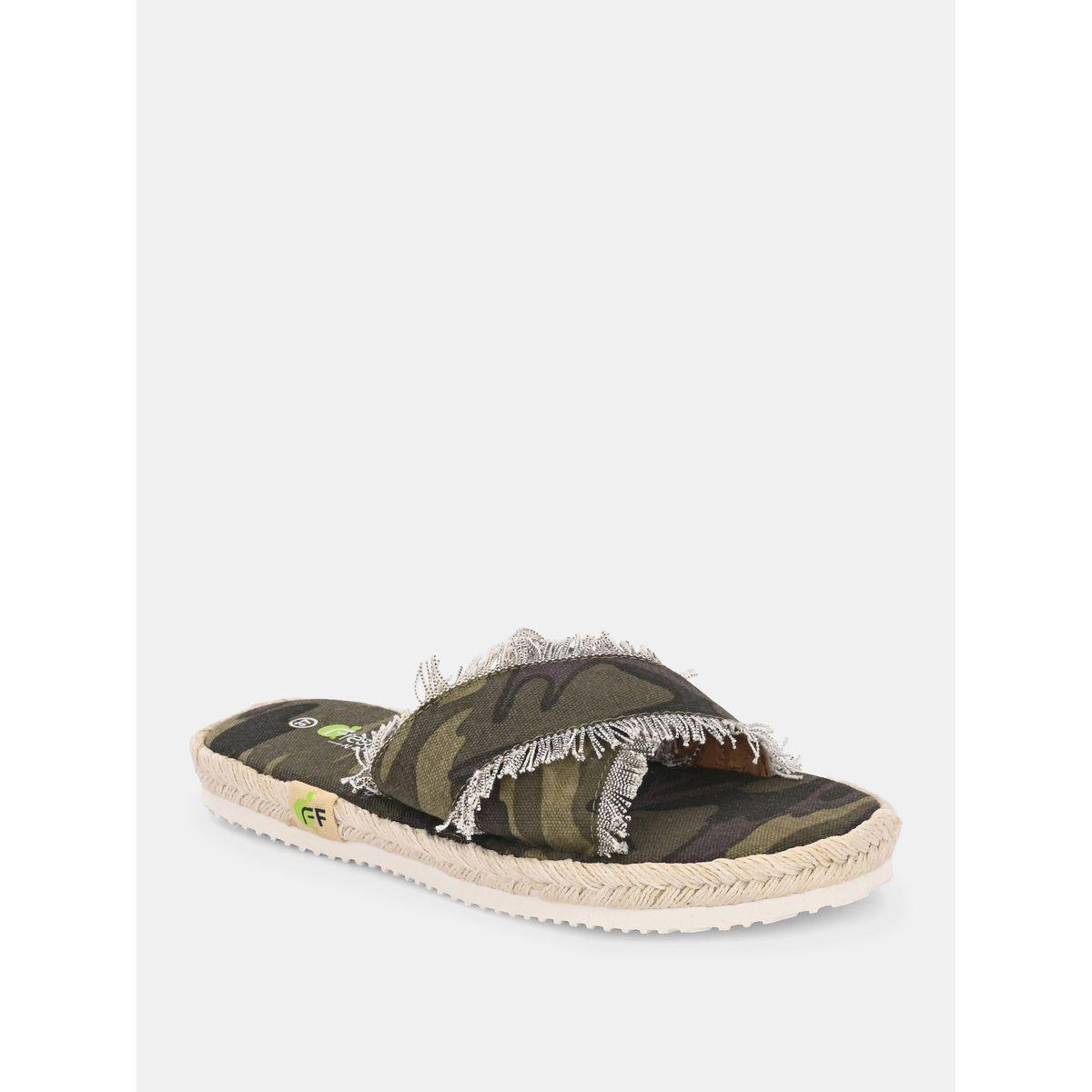 Fresh Feet X Styli  Frayed Trim Cross Strap  Camo Print Flat Sandal-women-shoes-sandals-flats-image-5