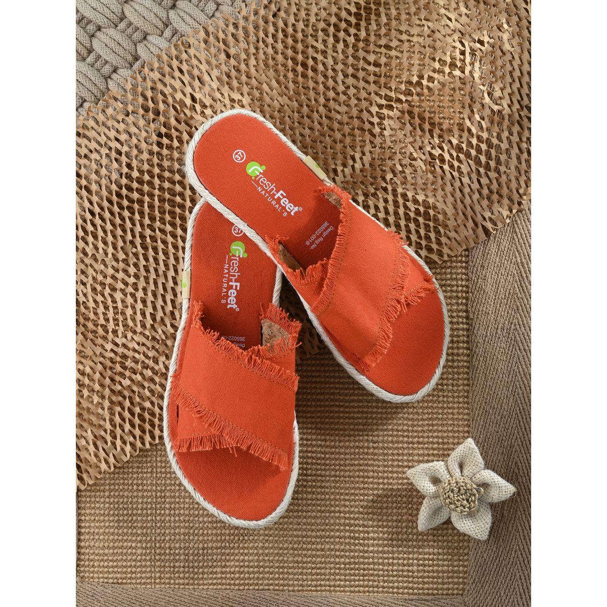 Fresh Feet X Styli  Frayed Trim Cross Strap Flat Sandal-women-shoes-sandals-flats-image-1