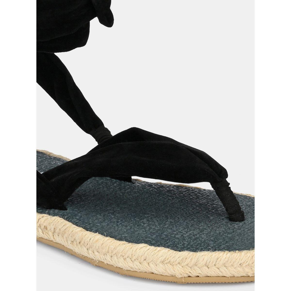 Fresh Feet X Styli  V Strap Ankle Tie Up Flat Sandals-women-shoes-sandals-flats-image-3