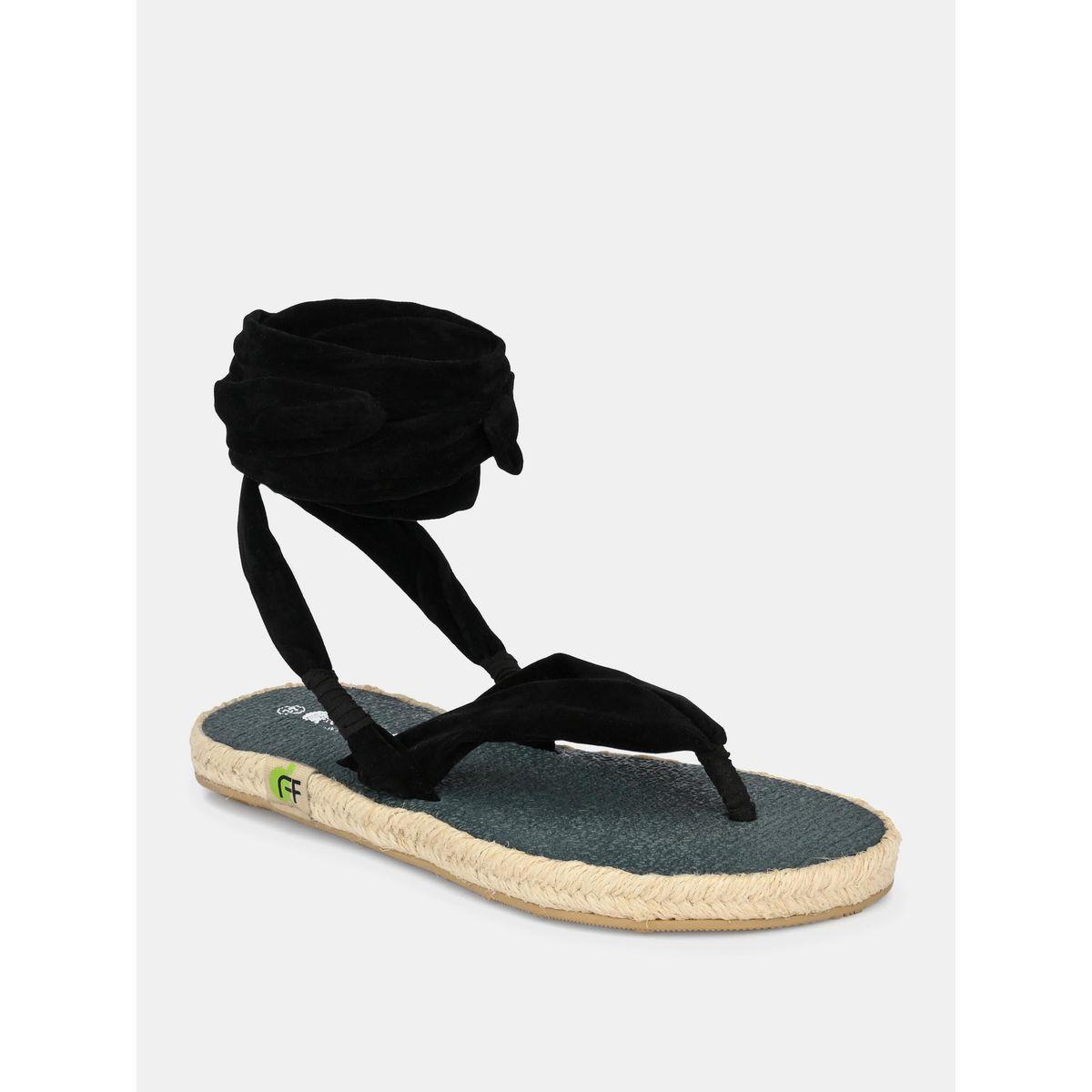 Fresh Feet X Styli  V Strap Ankle Tie Up Flat Sandals-women-shoes-sandals-flats-image-5