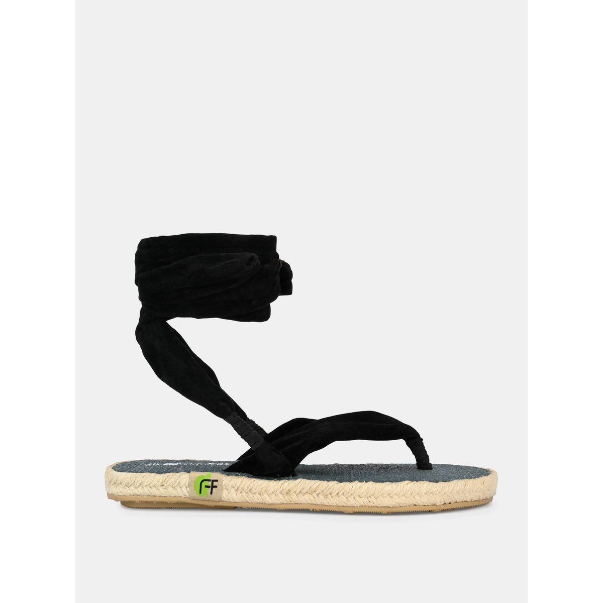 Fresh Feet X Styli  V Strap Ankle Tie Up Flat Sandals-women-shoes-sandals-flats-image-6