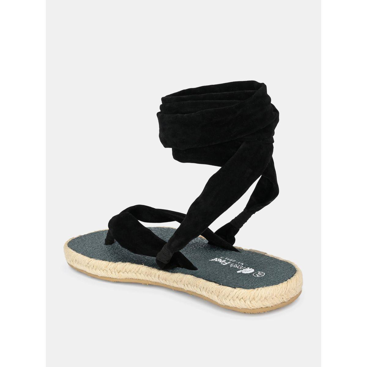 Fresh Feet X Styli  V Strap Ankle Tie Up Flat Sandals-women-shoes-sandals-flats-image-7