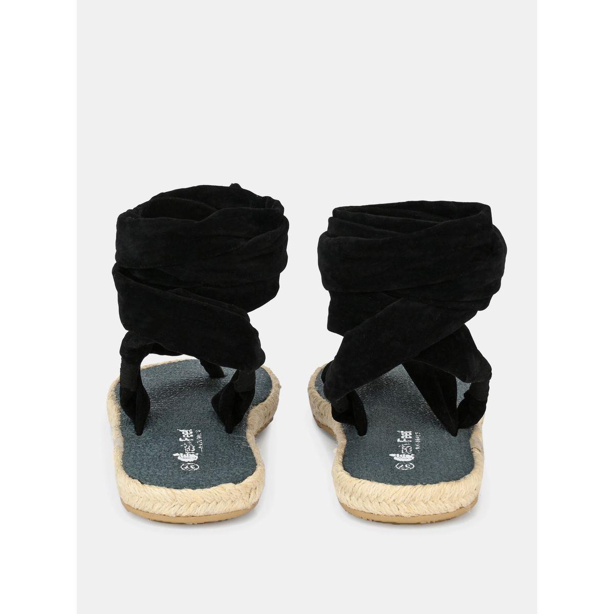 Fresh Feet X Styli  V Strap Ankle Tie Up Flat Sandals-women-shoes-sandals-flats-image-8