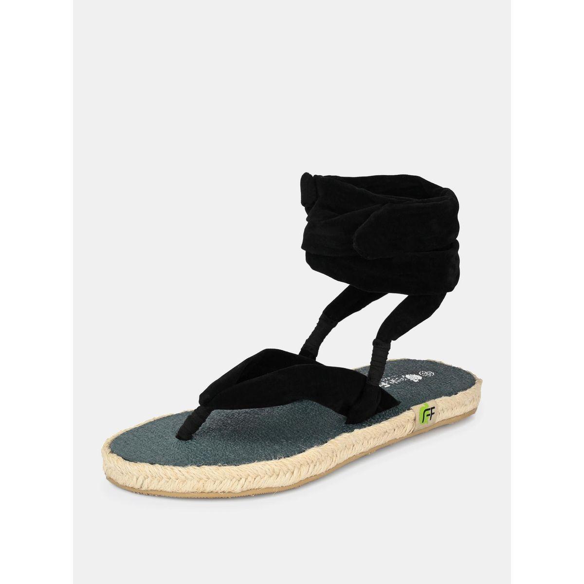 Fresh Feet X Styli  V Strap Ankle Tie Up Flat Sandals-women-shoes-sandals-flats-image-9