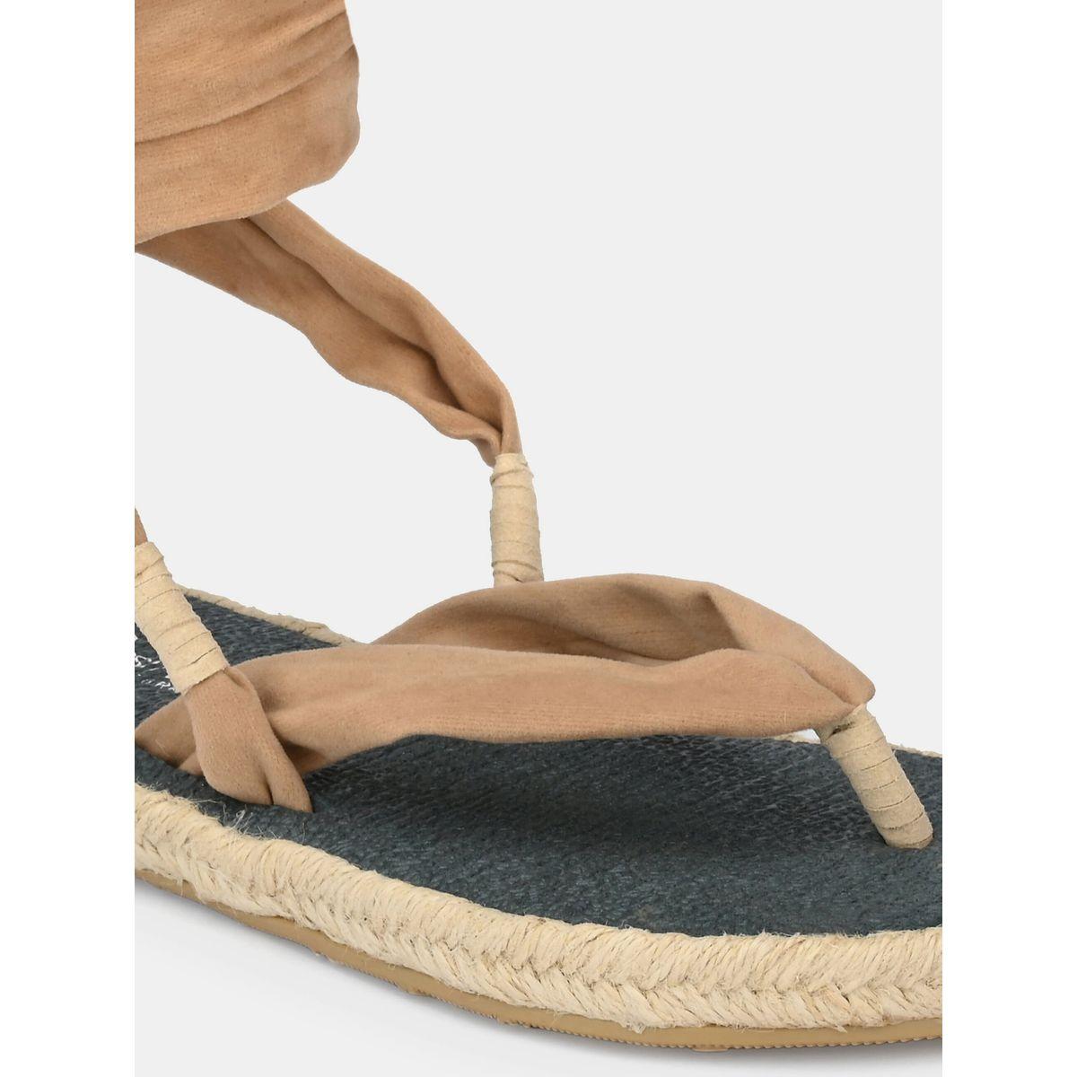 Fresh Feet X Styli  V Strap Ankle Tie Up Flat Sandals-women-shoes-sandals-flats-image-3