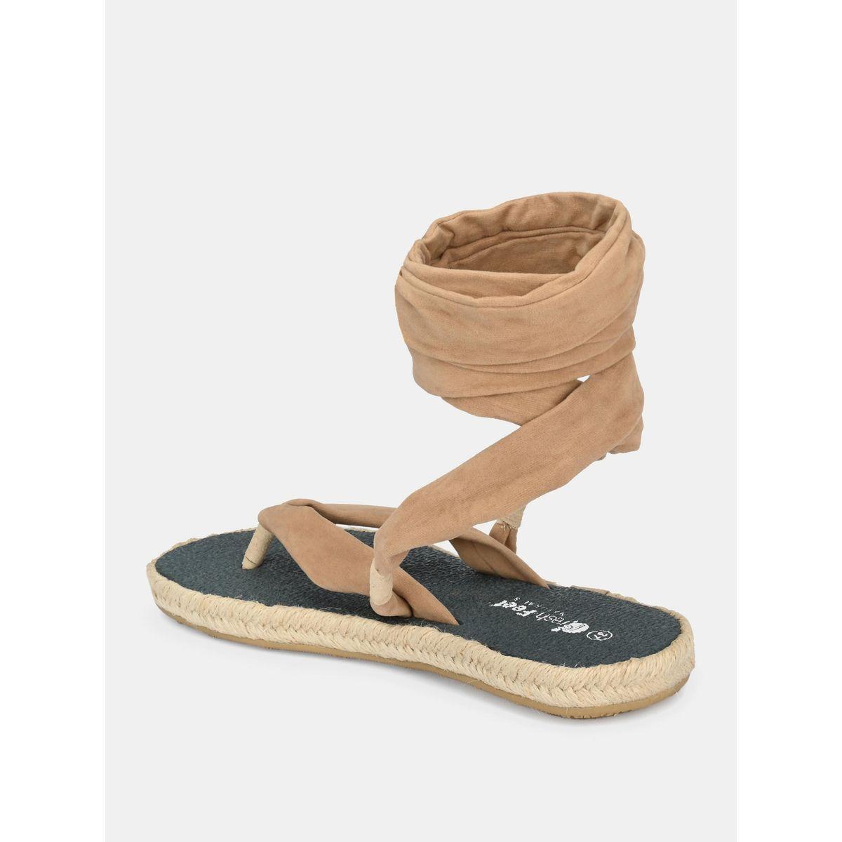 Fresh Feet X Styli  V Strap Ankle Tie Up Flat Sandals-women-shoes-sandals-flats-image-7