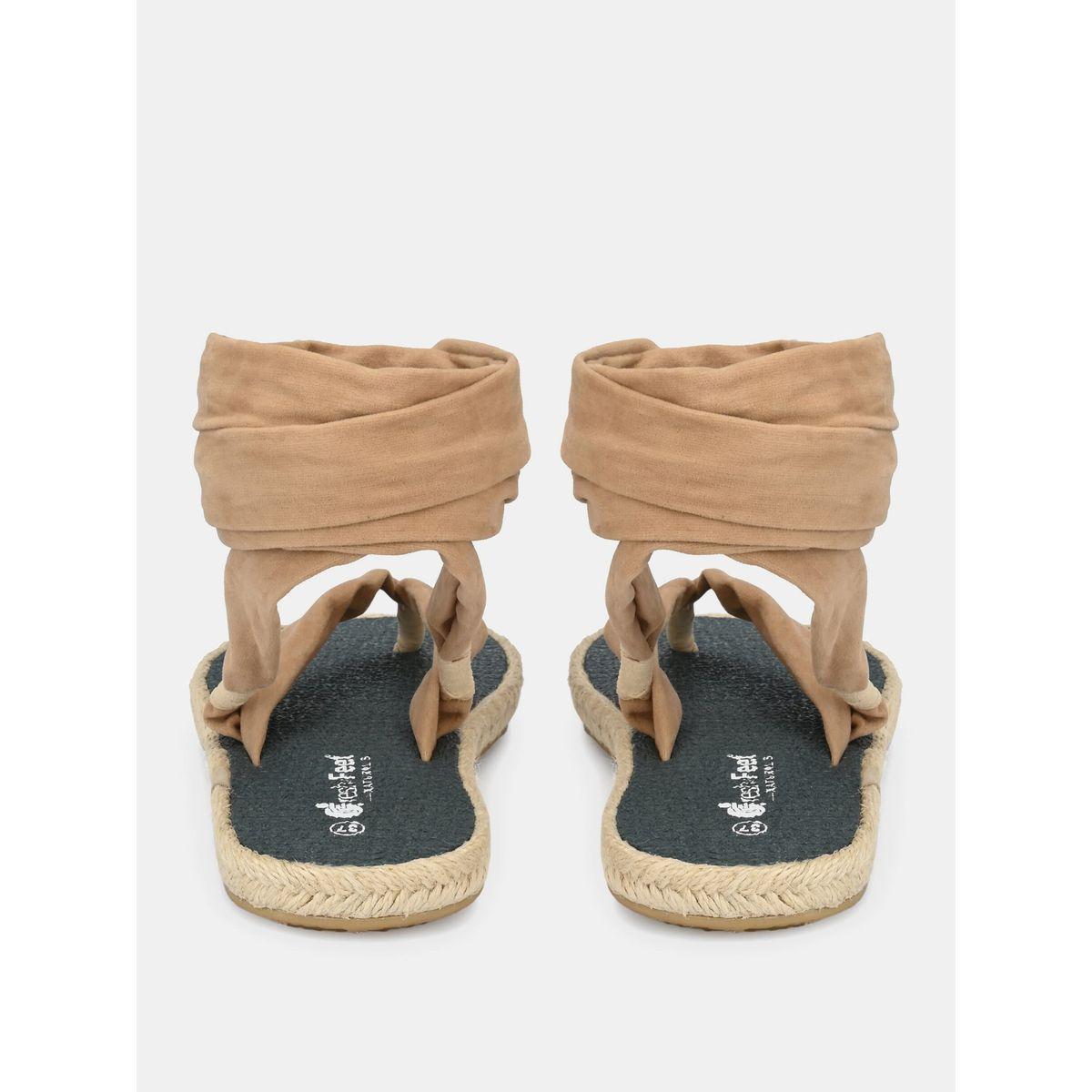 Fresh Feet X Styli  V Strap Ankle Tie Up Flat Sandals-women-shoes-sandals-flats-image-8