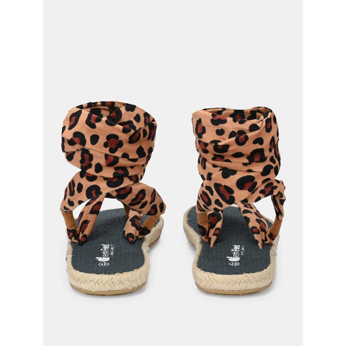 Fresh Feet X Styli  Animal Print V Strap Ankle Tie Up Flat Sandals-women-shoes-sandals-flats-image-10