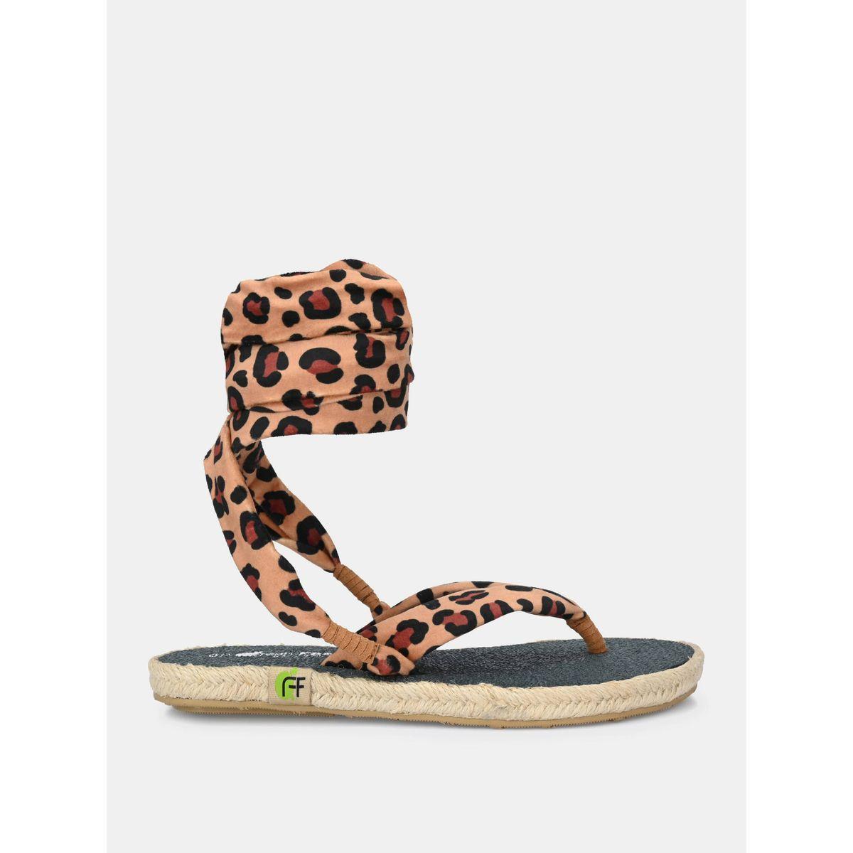 Fresh Feet X Styli  Animal Print V Strap Ankle Tie Up Flat Sandals-women-shoes-sandals-flats-image-6