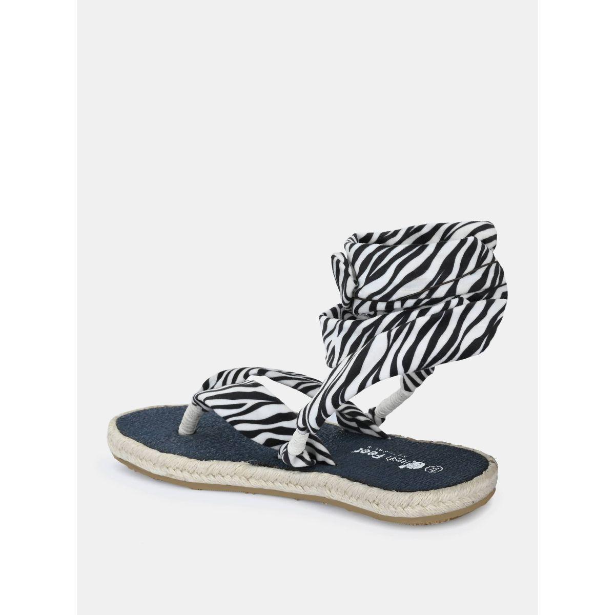 Fresh Feet X Styli  Striped V Strap Ankle Tie Up Flat Sandals-women-shoes-sandals-flats-image-7