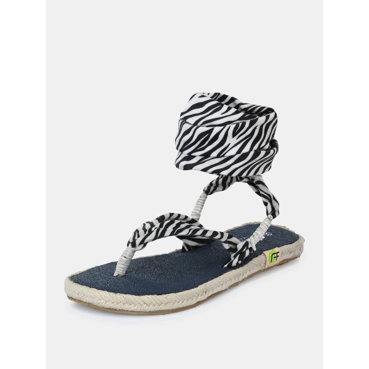 Fresh Feet X Styli  Striped V Strap Ankle Tie Up Flat Sandals-women-shoes-sandals-flats-image-8