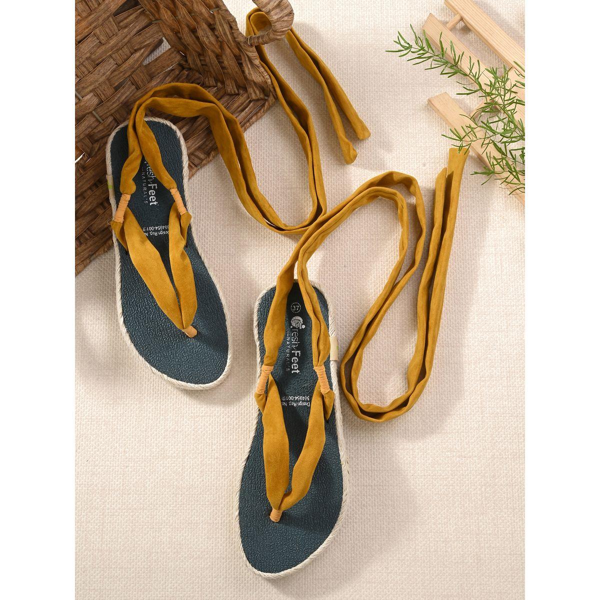 Fresh Feet X Styli  V Strap Ankle Tie Up Flat Sandals-women-shoes-sandals-flats-image-1