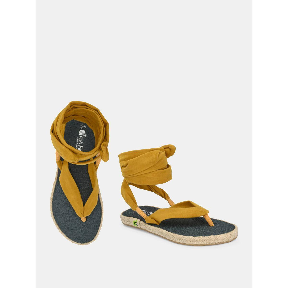 Fresh Feet X Styli  V Strap Ankle Tie Up Flat Sandals-women-shoes-sandals-flats-image-4